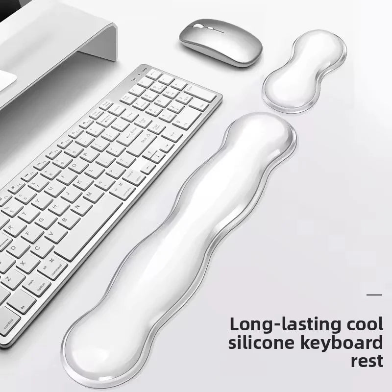 Ergonomic Mouse Pad Wrist Rest Keyboard Silicone Transparent Desktop