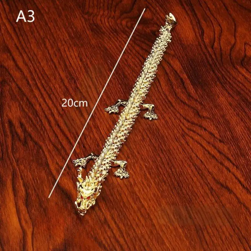 Alloy Five Claw Golden Dragon Ornaments Can Move Chinese Loong Zpaxo A3