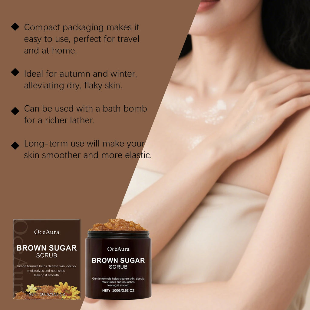 Reduces Roughness Brown Sugar Body Scrub Gently Cleanses Dead Skin Plant Oils Nourish Skin Leaving It Smooth and Soft Zpaxo