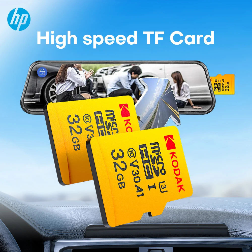 KODAK Micro SD Card 32GB 64GB 128GB V30 U3 4K Yellow for Dash Cam Driving Recorder TF Card Zpaxo