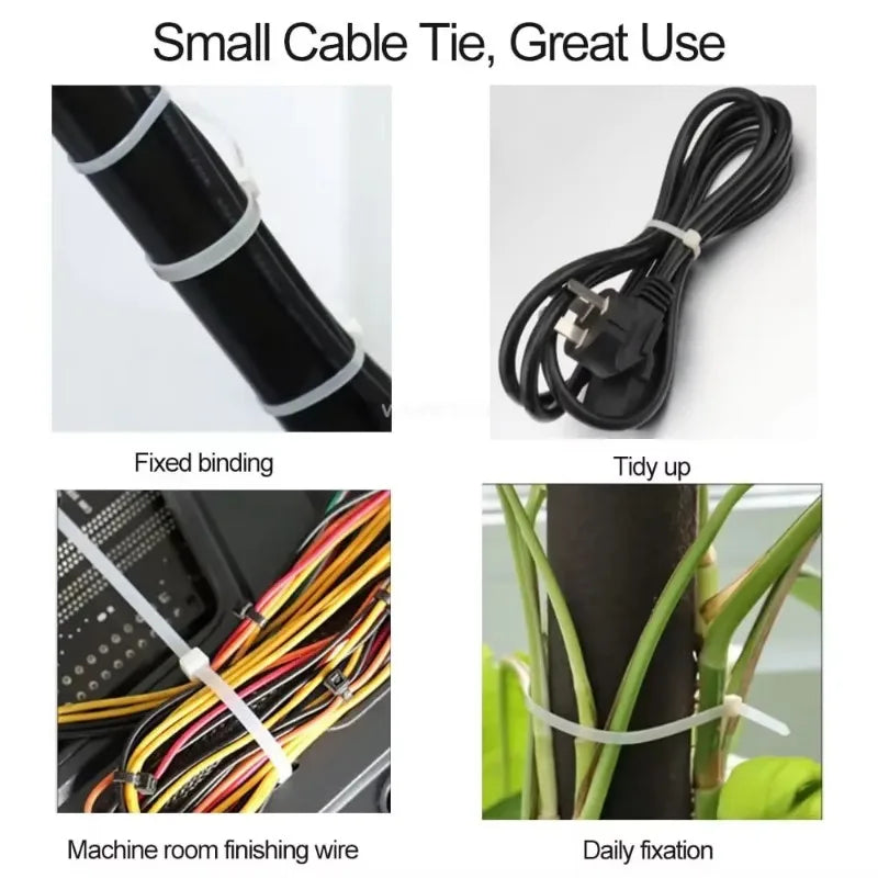 100-1000PCS Self-locking Plastic Nylon Tie Black Fastening Strap Cable-Tie-Set Cable Zip Tie Fastening Ring Zip Wraps Strap Tie Zpaxo