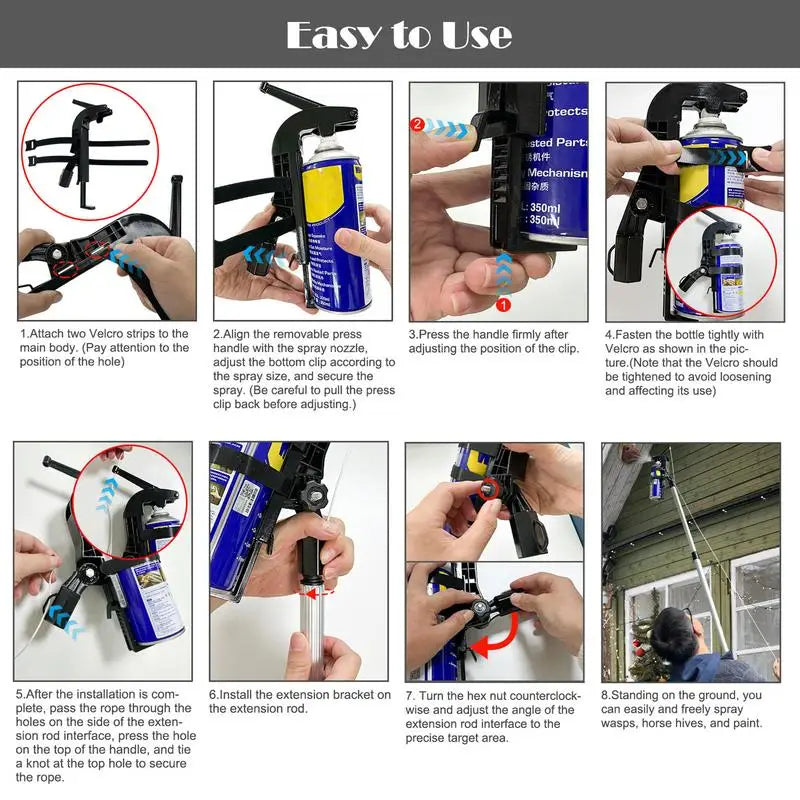Spray Can Extender Sprayer Extension Pole Adaptor Adjustable Angle Spray Extender Wasp Nest Aerosol Can Extension Sprayer Zpaxo