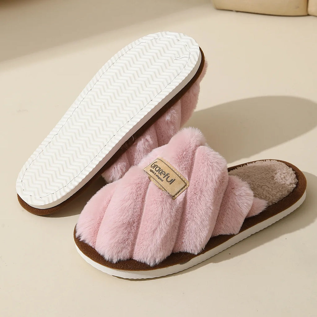 Solid Flat Heel Slippers Women Indoor Bedroom Lightweight Comfort