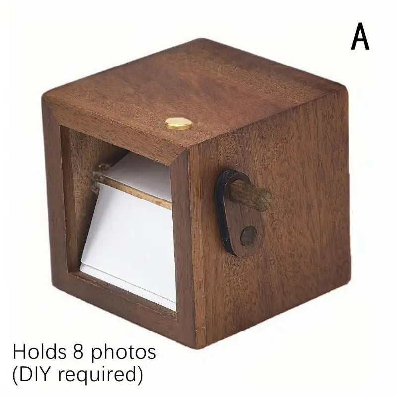Hand Motion Page-turning Photo Machine Decorative Easy To Install Luminous Hand Crank Photo Flip Book Frame 8/16 Photos Zpaxo A