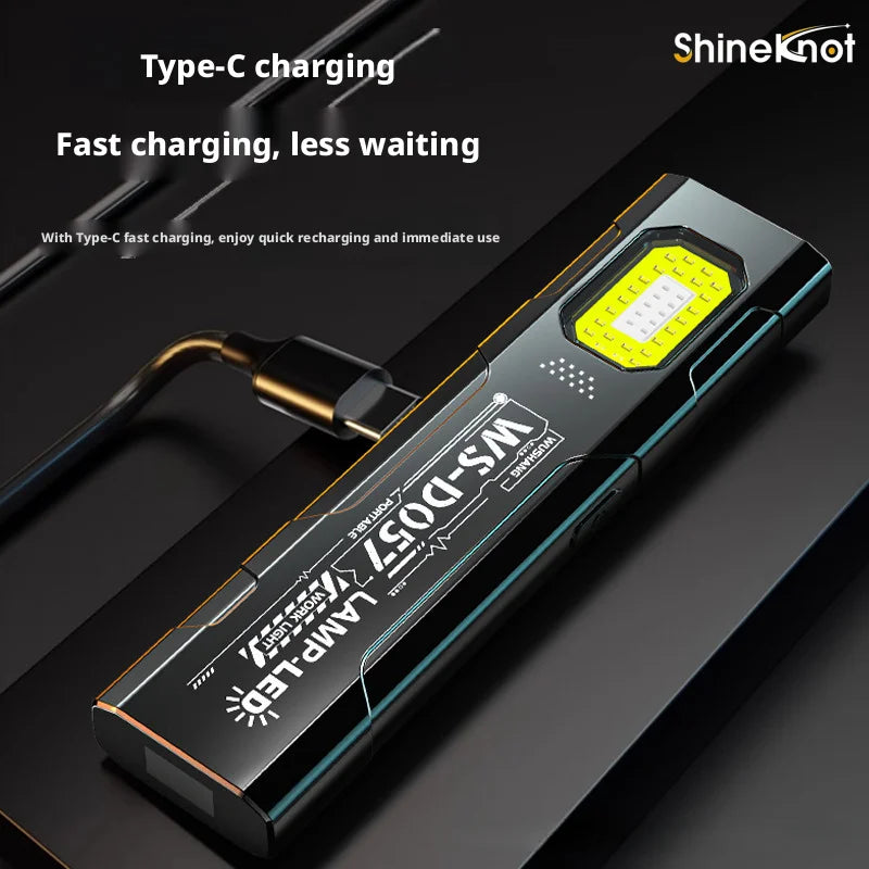 SHINEKNOT Rechargeable Magnetic Work Flashlight – 160 Lm LED