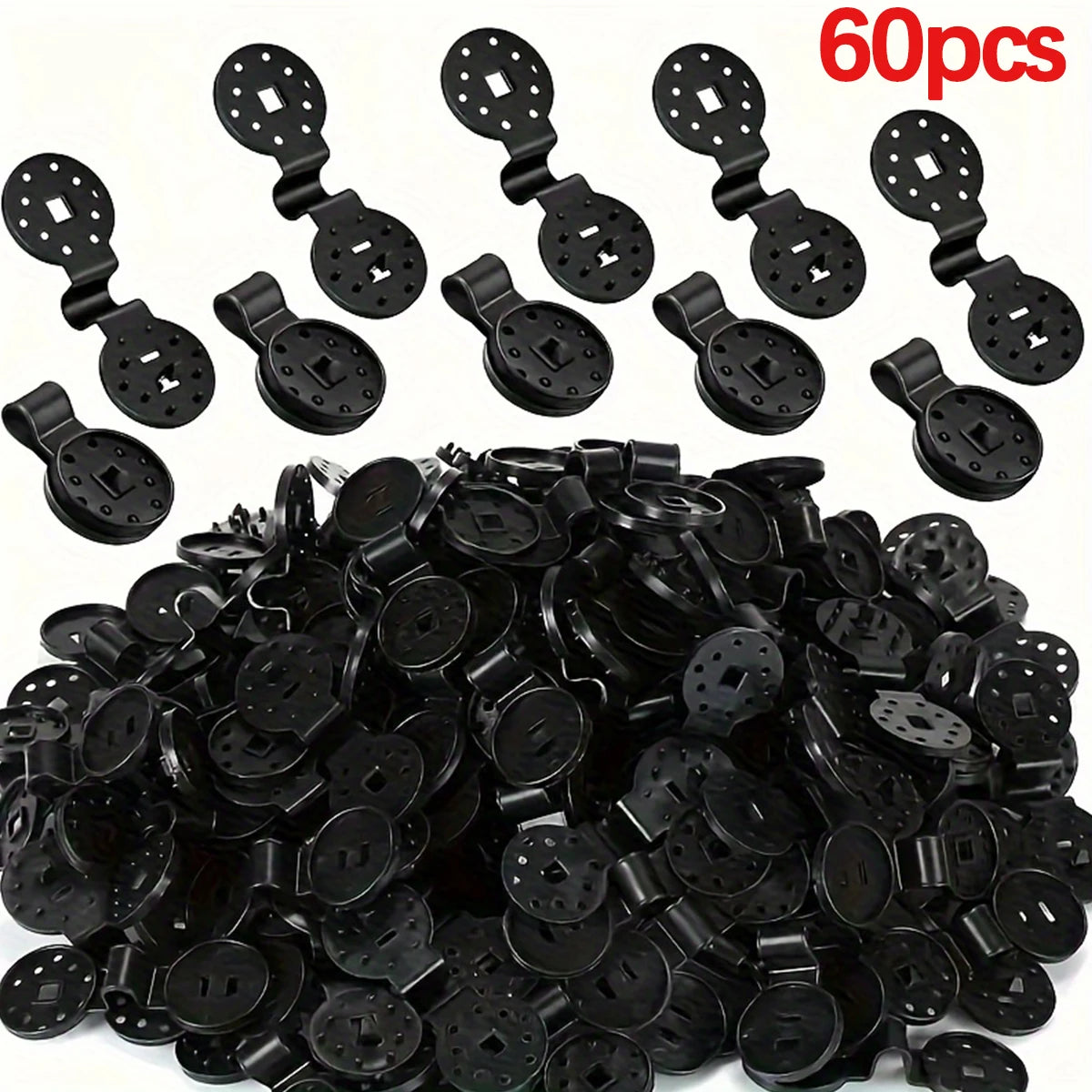 Black Round Shade Cloth Clips – 40/60 PCS Heavy Duty Fasteners
