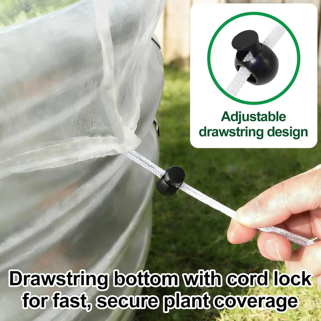 Raised Bed Net Breathable Reusable Drawstring Garden Netting Fine