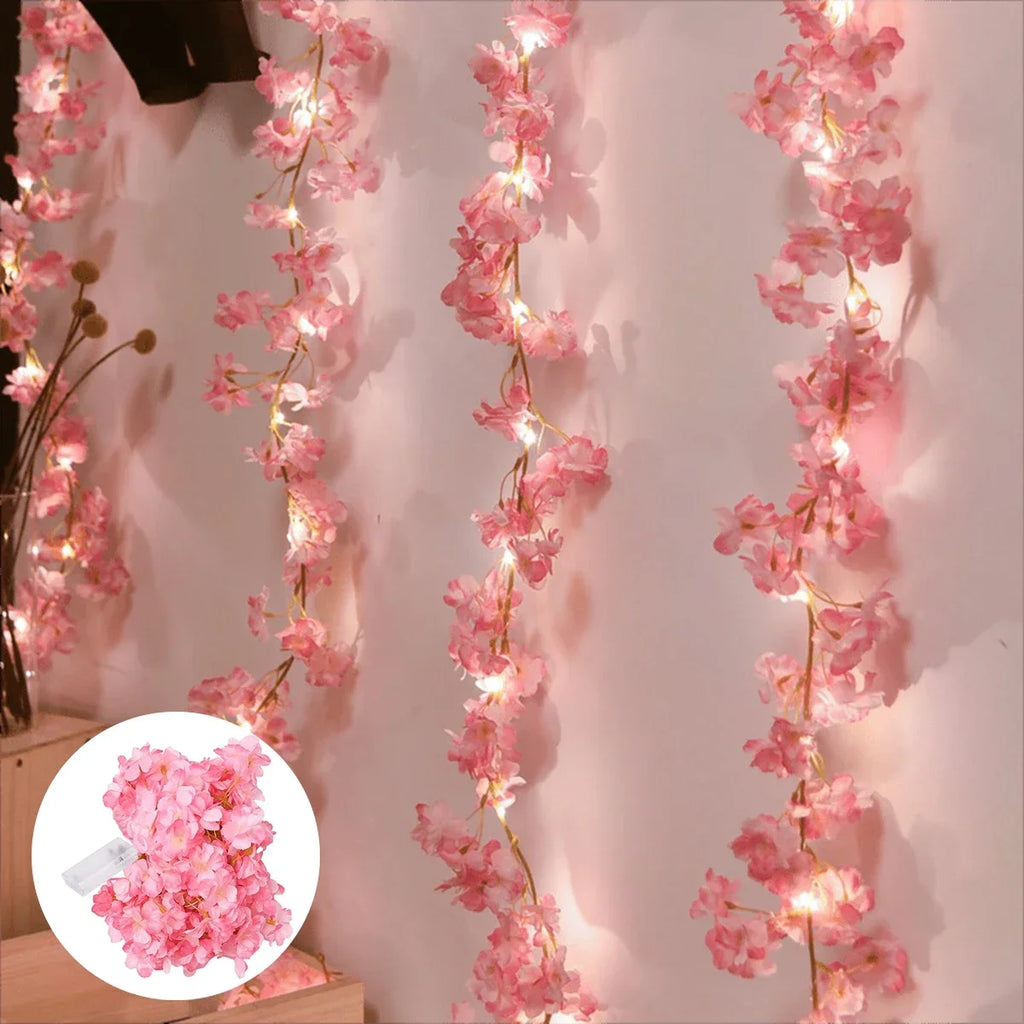 Fairy Lights 2M 20LEDs Cherry Blossom Artificial Flower Garland Zpaxo Warm White 2M 20LEDs