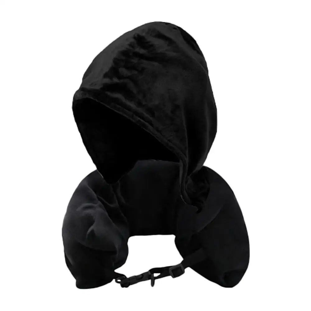Hoodie Travel neck pillow storage bag Stuffable Neck Pillow Refillable Pillows Sleeper Hold Pillow Neck Support Car Headrest Zpaxo Black China Mainland