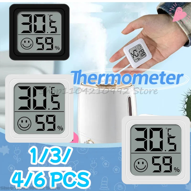 1/3/4/6PCS Mini LCD Digital Thermometer Hygrometer Indoor Room Temperature Humidity Meter Sensor Gauge Weather Station Set Zpaxo