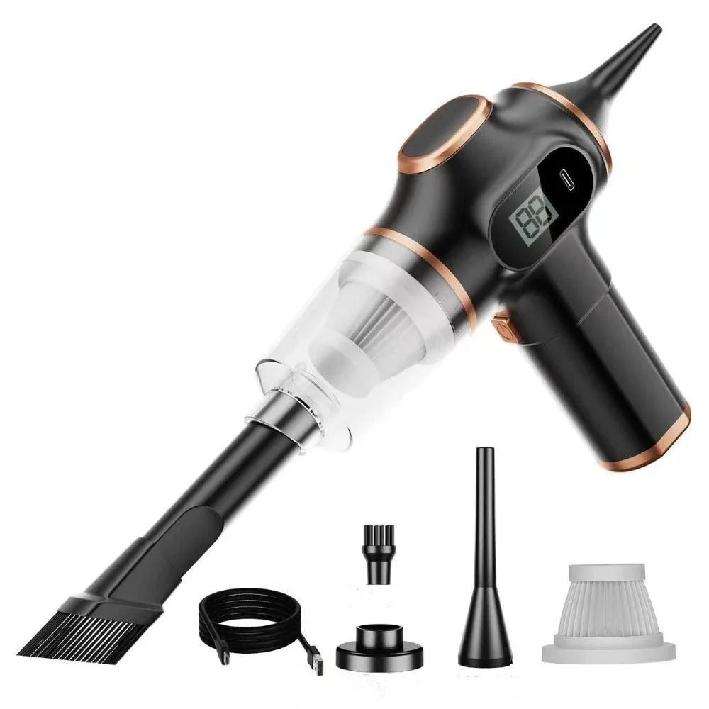 120W High Suction Car Vacuum Cleaner LCD Display Dual Use Wireless Vacuum Cleaner Strong Suction 4500Pa High Power Zpaxo