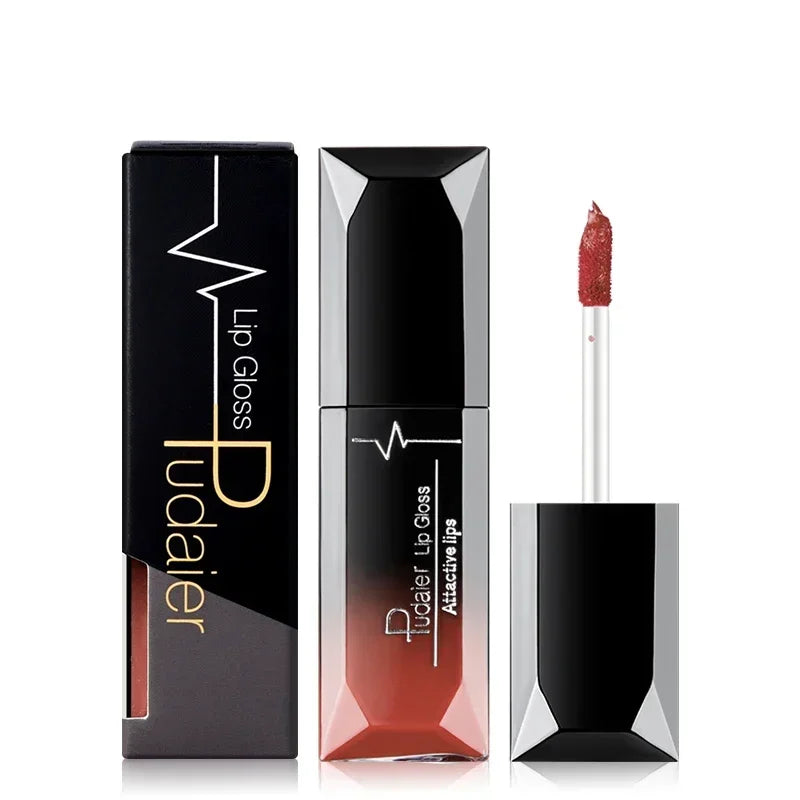 Pudaier Waterproof Lip Gloss Matte Liquid Lipstick Matte Lip Stick Cosmetics Makeup Nude Purple Black Rose Cosmetics Zpaxo