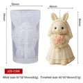 Angel Wing Rabbit Silicone Candle Mold Bride Rabbit Wings Bunny with Flower Aroma Soap Craft Ornament Mold forWedding Valentine' Zpaxo JZB-0388