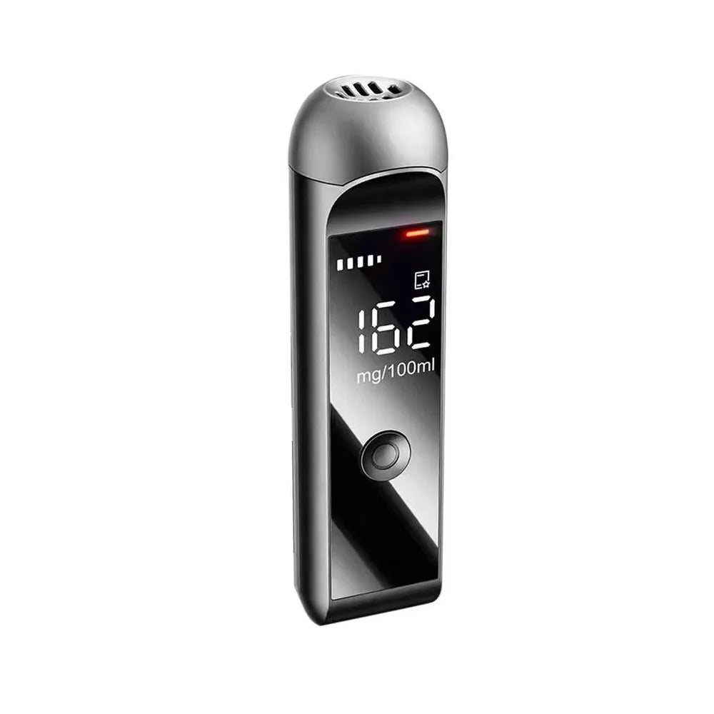 High Accuracy Alcohol Breathalyzer Tester Digital Display LED Display Professional Breathalyzer Fast Response Blowing Type Zpaxo Black