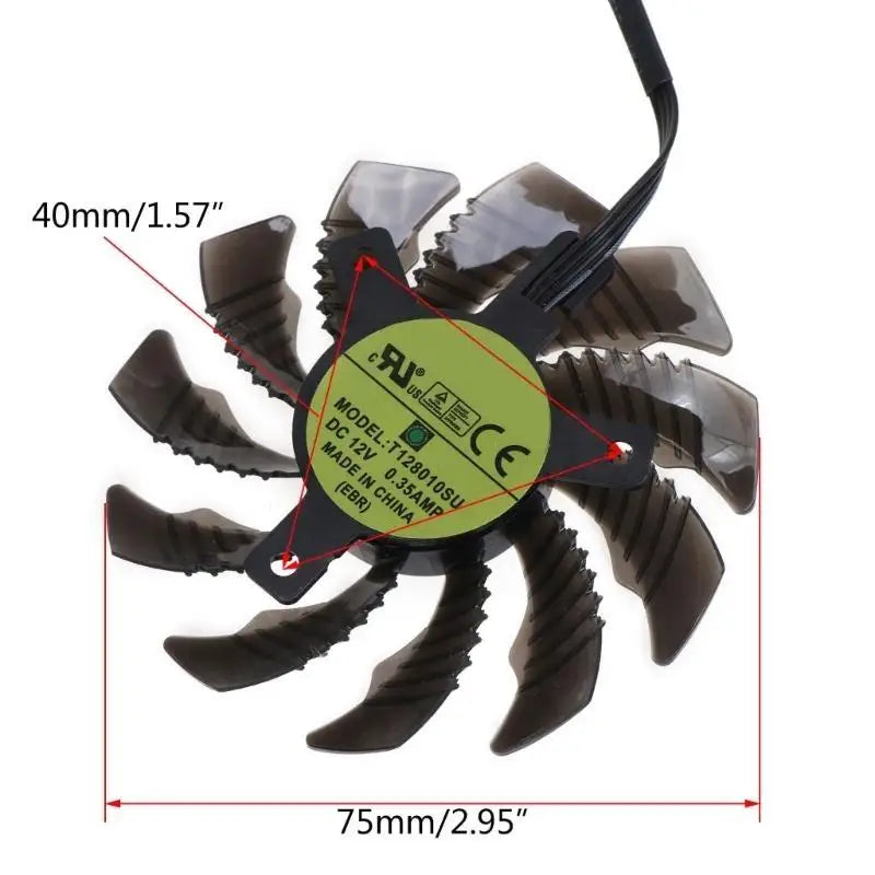 652F T128010SU PLD08010S12HH 4Pin 12V 0 35A Graphics Card Cooling VGA Zpaxo