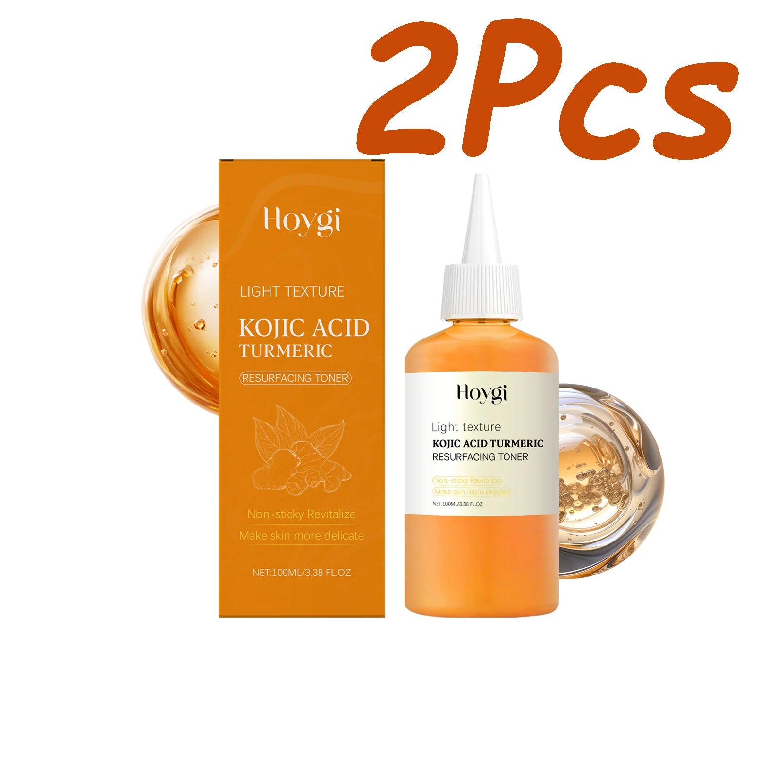 Hoygi Kojic Acid Turmeric Brightening Toner | Pore Minimizing Brightening Face Toner Zpaxo 2 x 100ml Boxed
