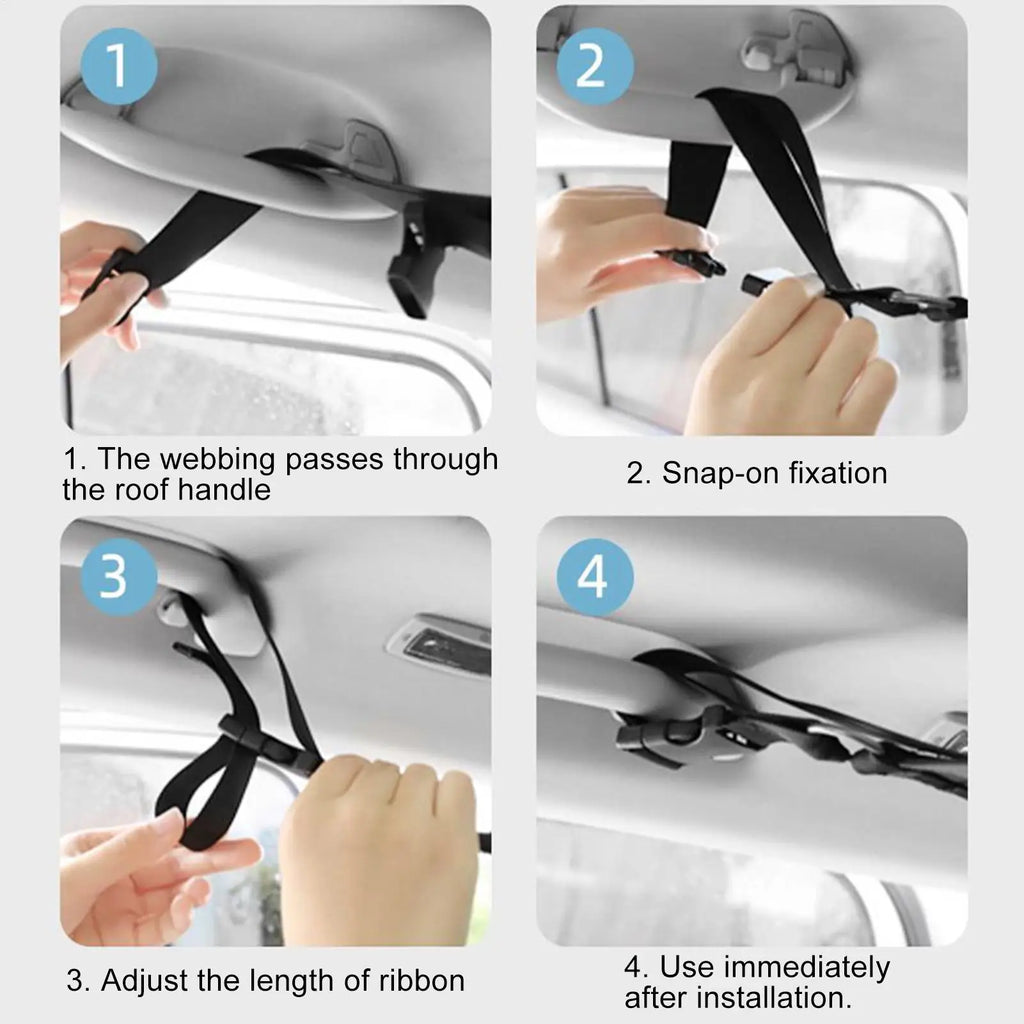 Portable Car Clothes Hanger Rope Large-Bearing Car Clothesline Adjustable Clothes Storage Hanger for Traveling Clothesline Zpaxo