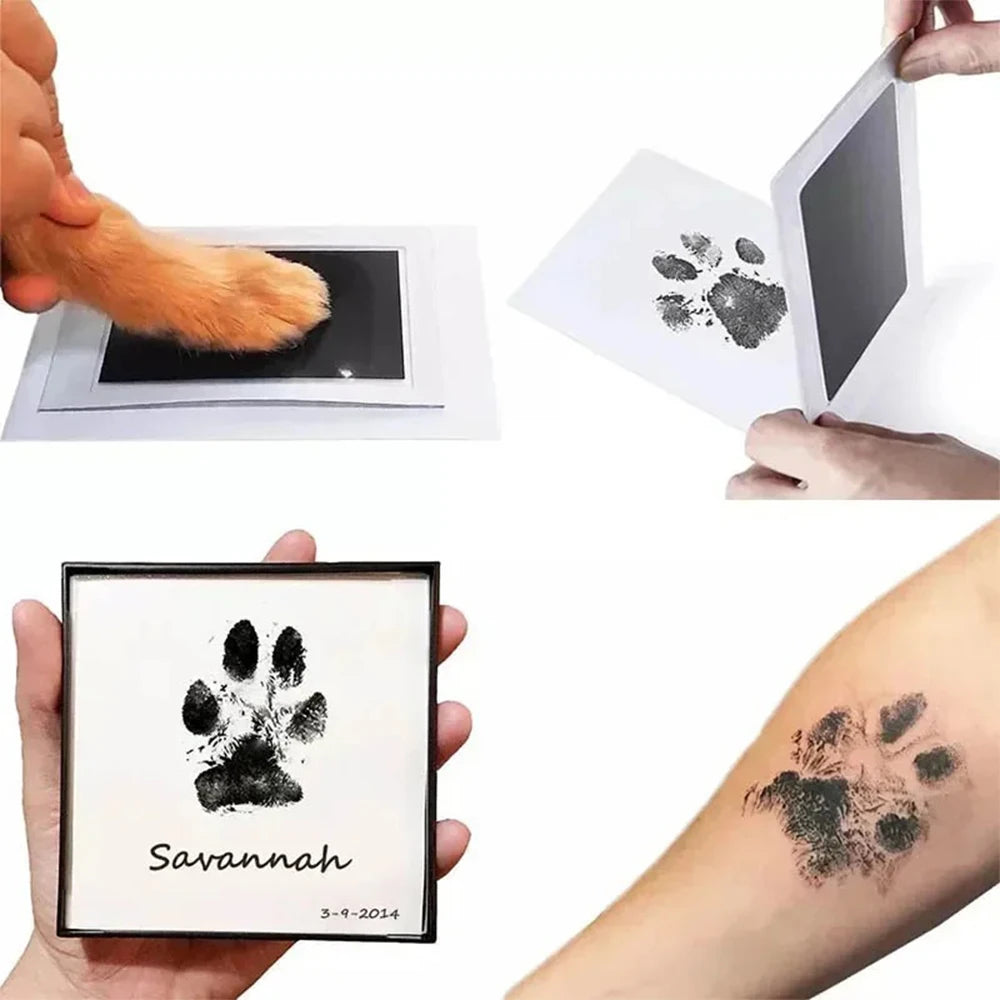 Baby Handprint Footprint Kit Clean Touch Ink Pads Newborn Keepsake Frame Pet Dog Cat Footprint Souvenir Gifts Zpaxo