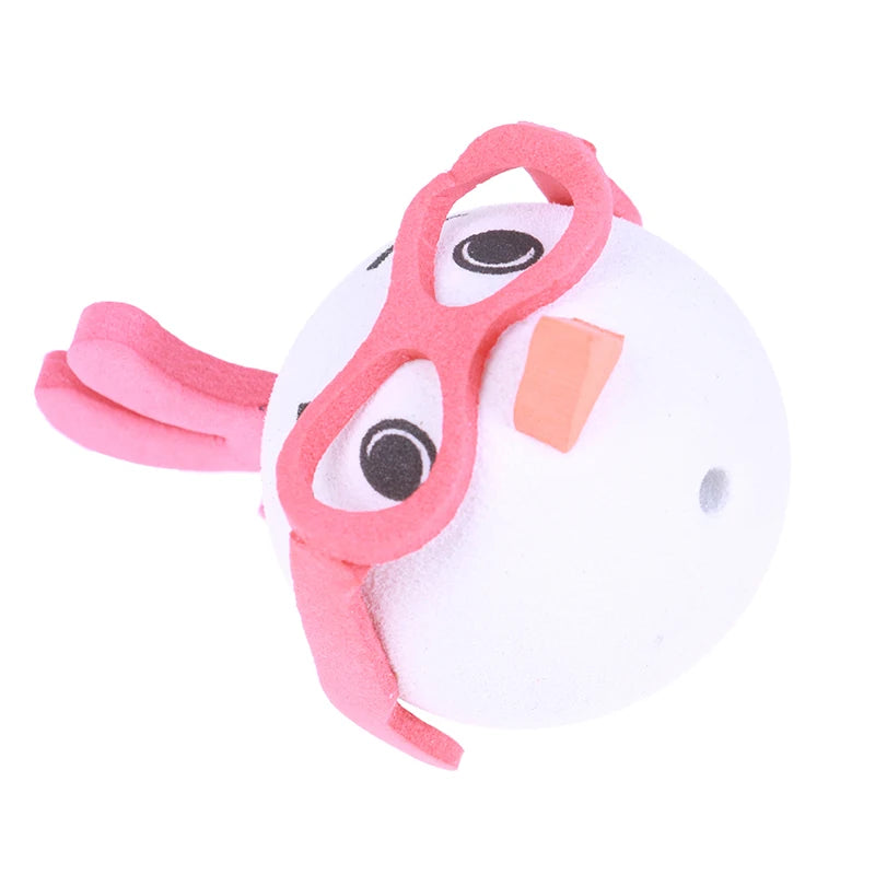 Cute Glasses Chicken Car Antenna Pen Topper Aerial EVA Ball Decor Toy