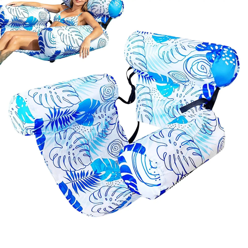 Inflatable Water Hammock Armrests PVC Floating Lounger Sofa Adults
