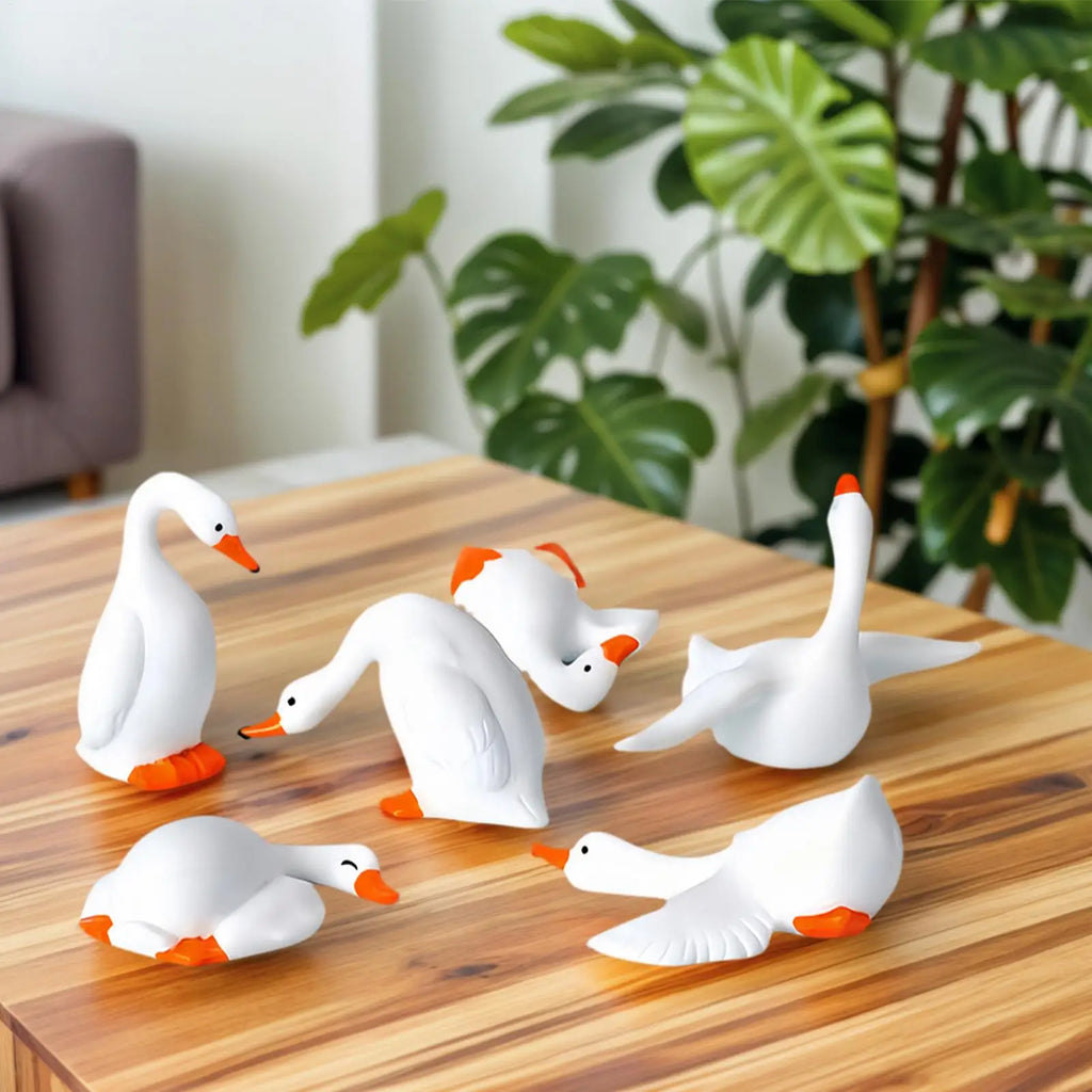 Dashboard Figurines 6 Geese Car Interior Statue Decor Desktop