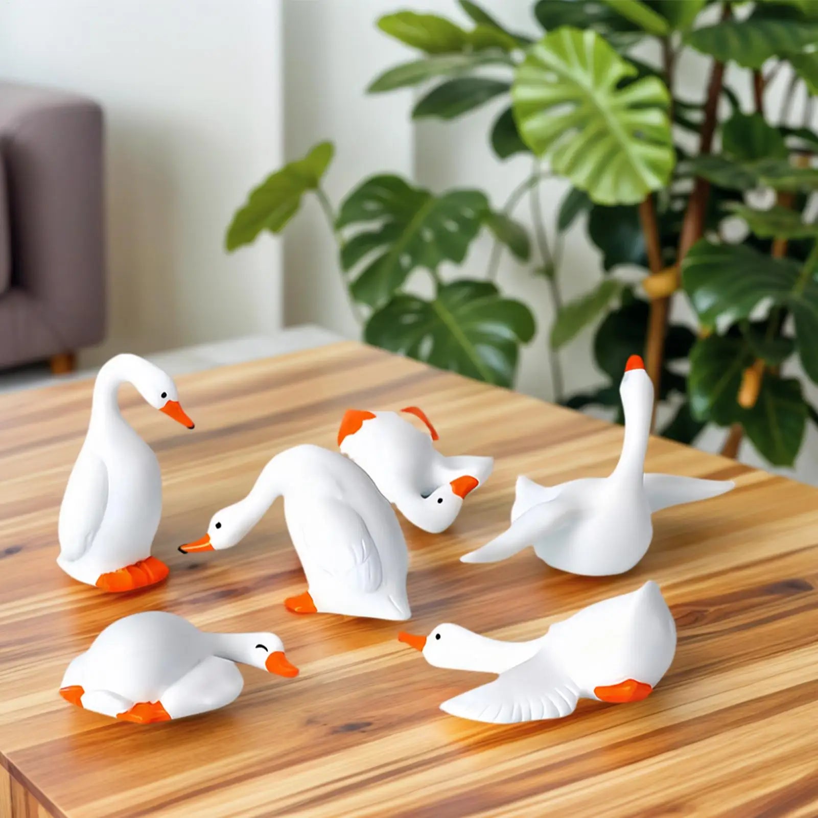 Dashboard Figurines 6 Geese Car Interior Statue Decor Desktop