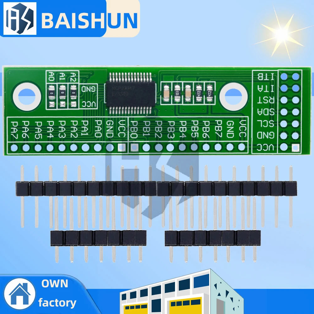 MCP23017 16Bit I2C IO Expander, 3.0~5.5V IIC Port Expansion Module Zpaxo MCP23017 1pc