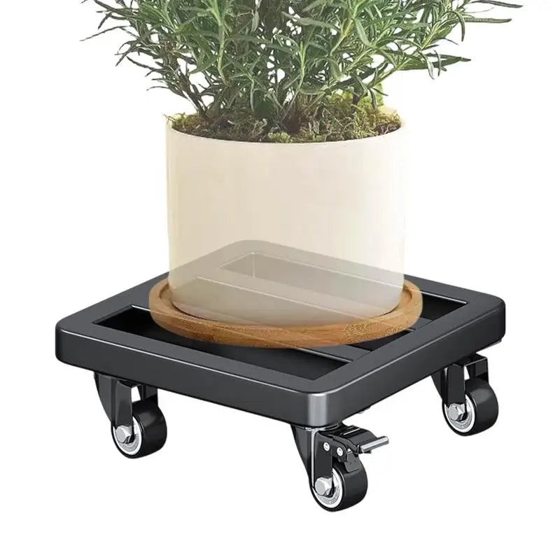 Universal Flower Pot Wheels Square Metal Tray Heavy Duty Rack Plant