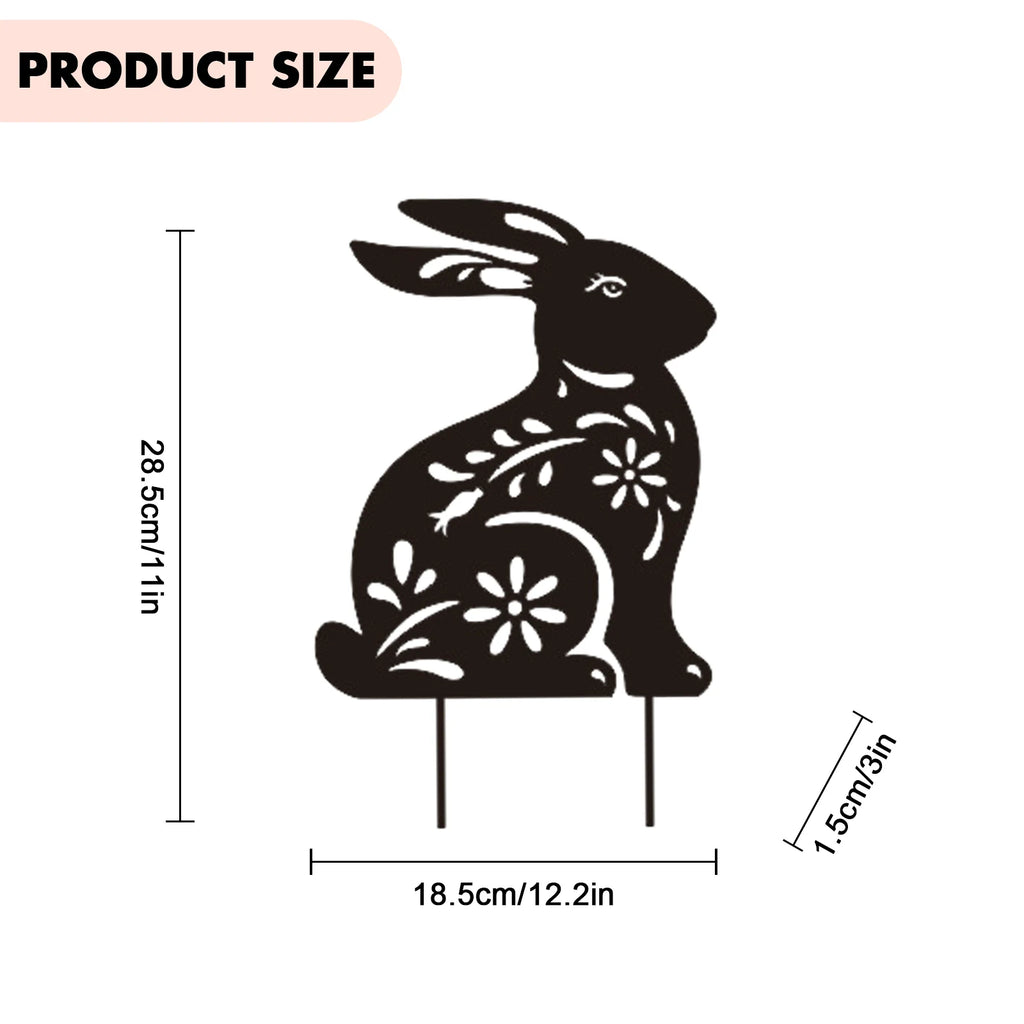 Easter Decor Black Rabbit Silhouette Stake Honey Jar Yard Signs