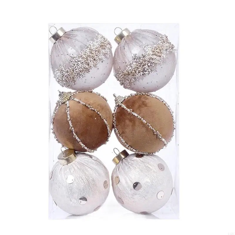 1 Box Festival Plush Sphere Decorations Colorful Dots Christmas Tree Zpaxo Champagne China Mainland