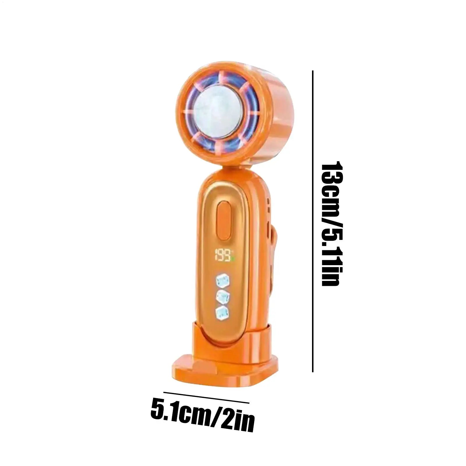 Handheld Fan LED Display Rechargeable Foldable Mini Battery Operated