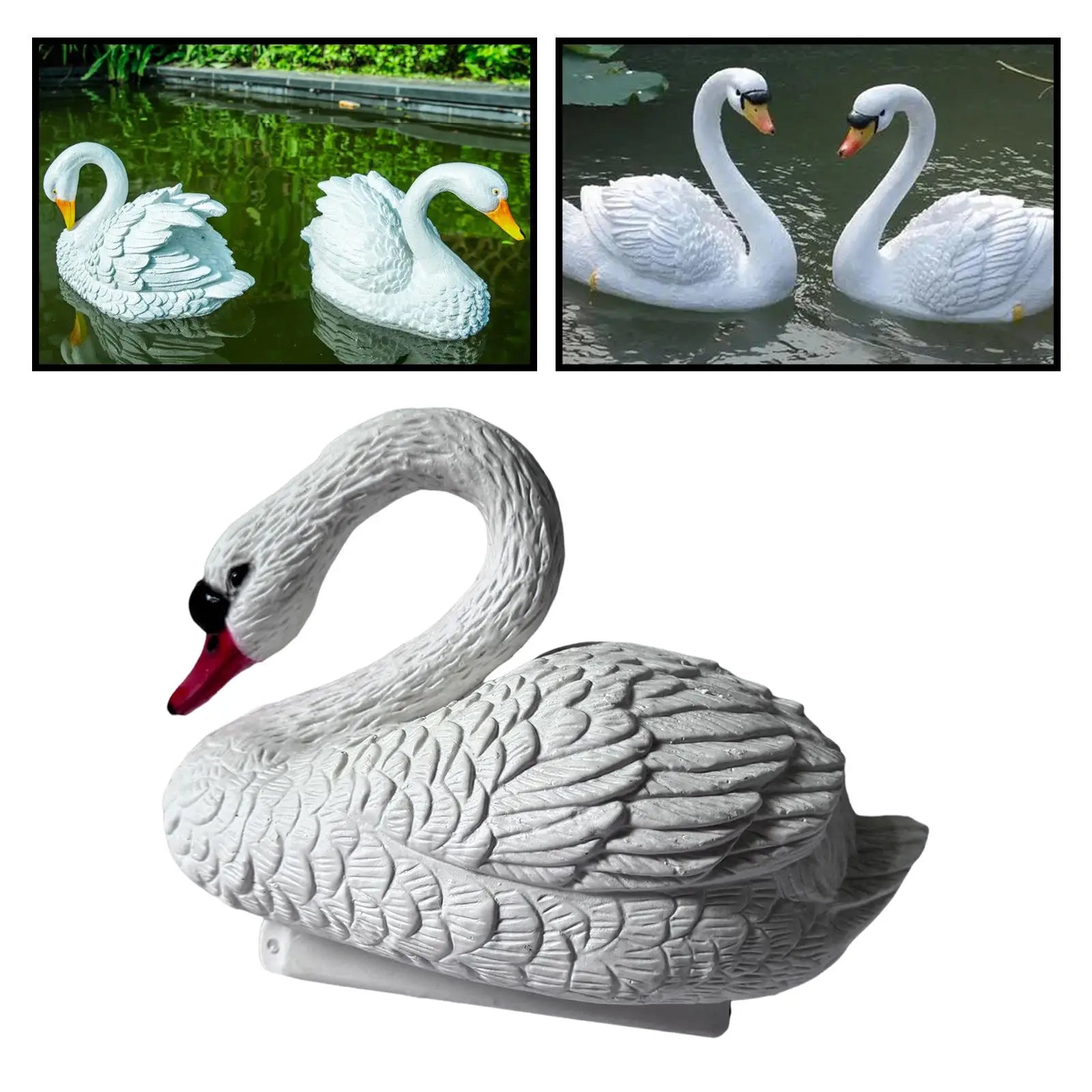 Swan Figurine Floating Funny Ornament Garden Pond Floating Swan Decor Float Swan for Courtyard Swan Statue Funny Ornament Zpaxo Default Title