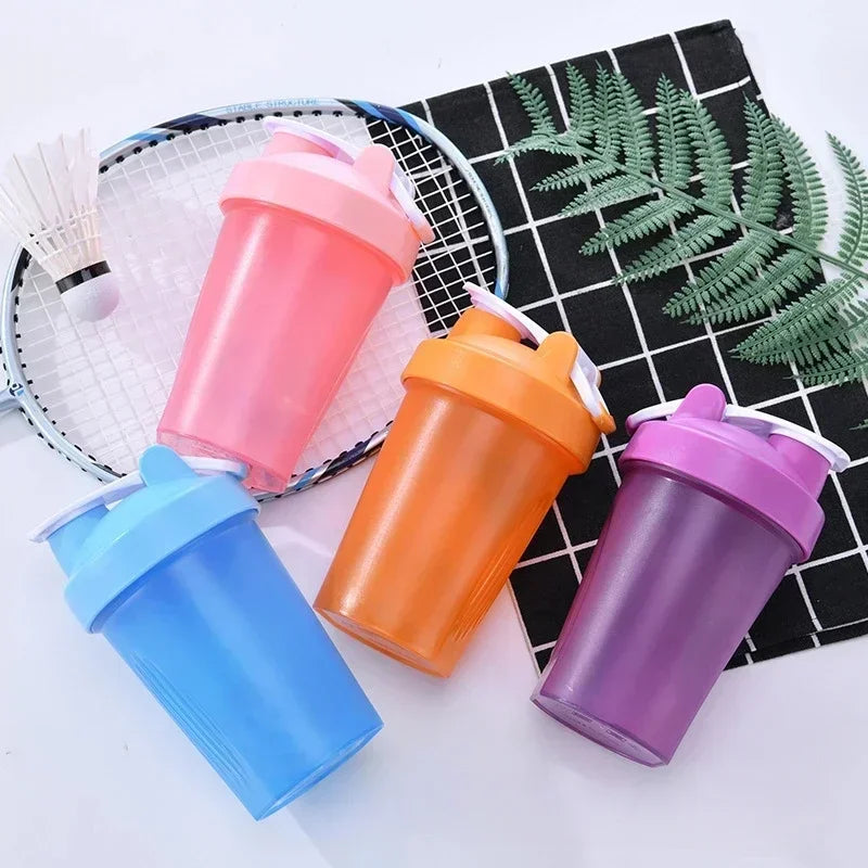 Hot 1-7PCS 400ML Blender Shaker Bottle with Scale Protein Shakes Leakproof for Powder Workout Gym Sport Mixing Cup Water Bottle Zpaxo as show 4PCS