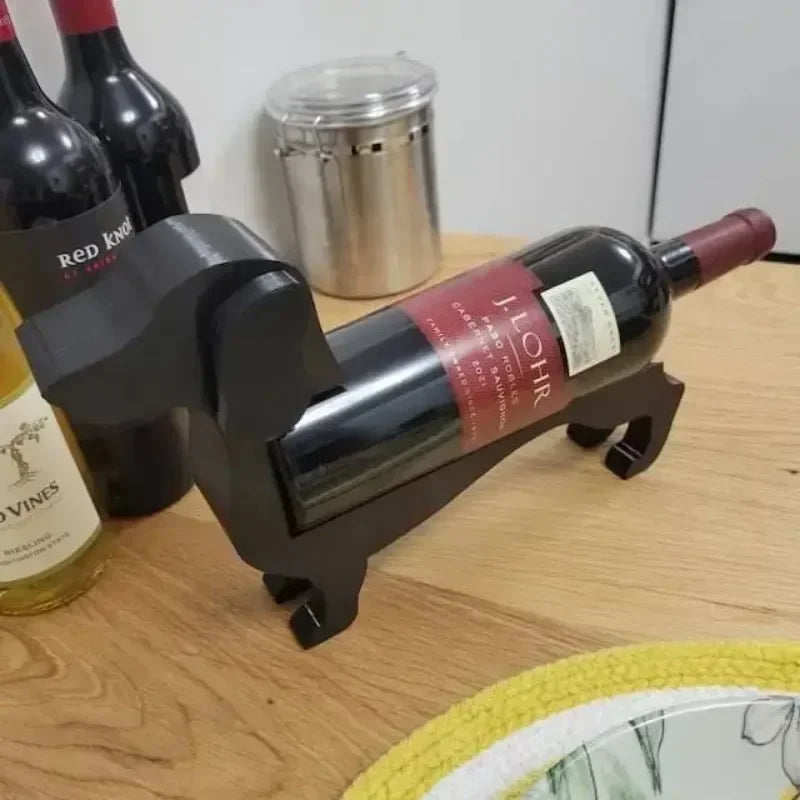 Hot Creative Dachshund Wine Bottle Holder Kitchen Wine Storage Box Household Practical Decorative Sausage Dog Design Zpaxo