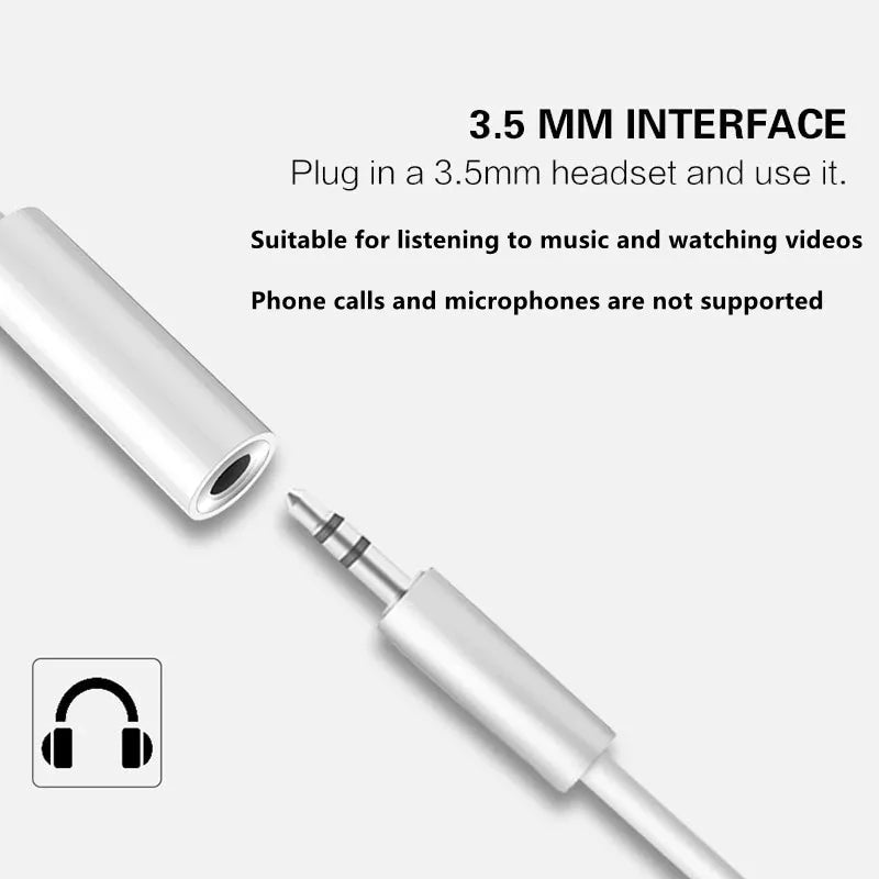 Lightning Headphone Adapter Jack AUX Audio Cable IPhone14 13 12 11