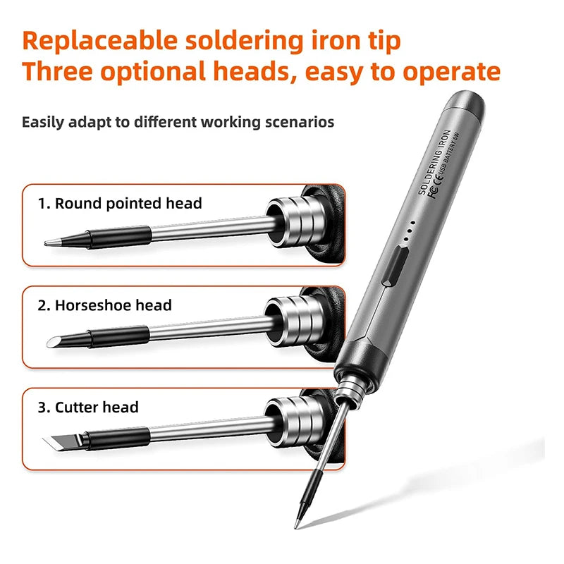 USB Soldering Iron Mini Small Tool 800mAh Lithium Battery Rechargeable