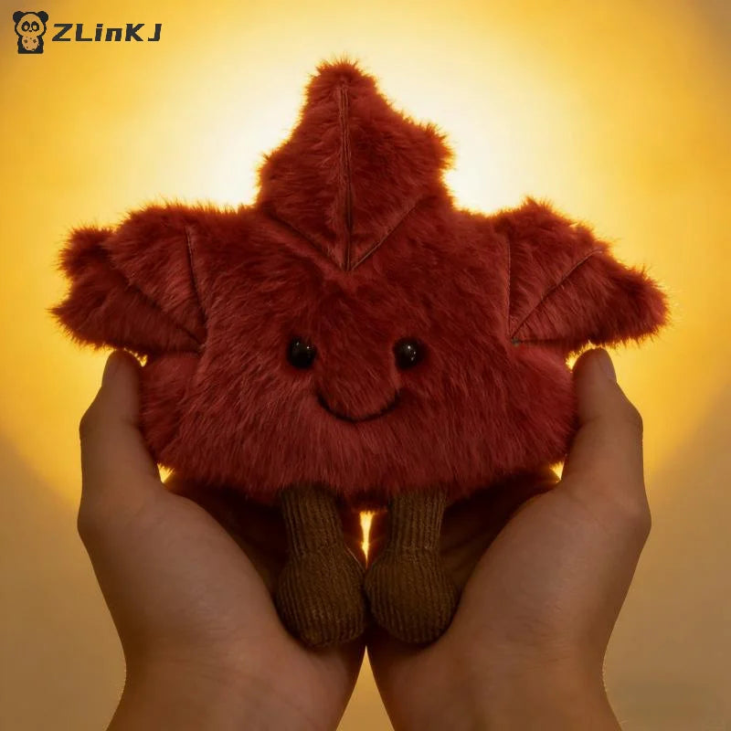 ▶1Pcs Cute Maple Leaf Doll Plush Keychain Toy Gift For Autumn Soft Stuffed Animal Collectible Toys Bag Pendant Zpaxo