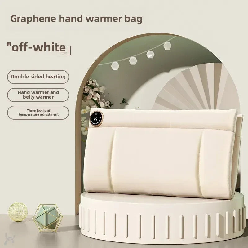Graphene USB Heated Hand Warmer Gloves – Adjustable Temp Heated Hand Warmer Zpaxo White