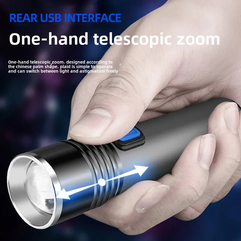 395nm UV Flashlight Blacklight Zoomable USB Rechargeable Light