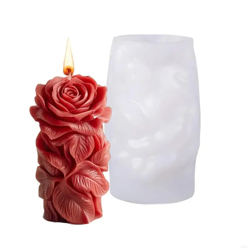 Embossed Rose Flower Cylinder Silicone Molds Epoxy Resin Making Soap