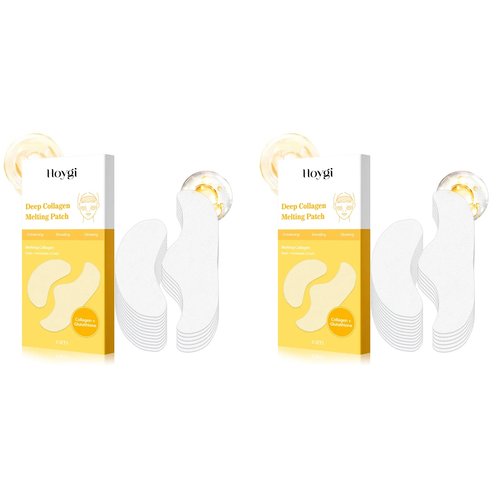 Hoygi Collagen Water-Soluble Patches – Eye & Face Firming Mask Collagen Face Patch Zpaxo 12Pcs