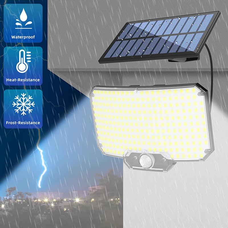 Outdoor Solar Lights Sensor Floodlight Waterproof Bright Lamp Door Zpaxo