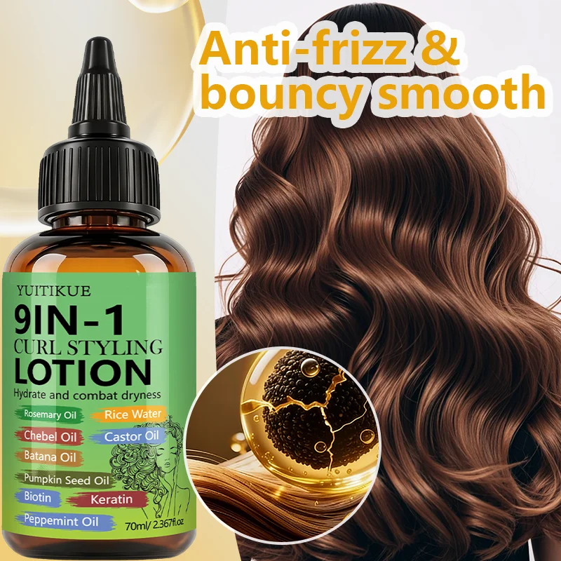 YUITIKUE 9-in-1 Curl Styling Lotion – Anti-Frizz & Curl Defining Curl Styling Lotion Zpaxo