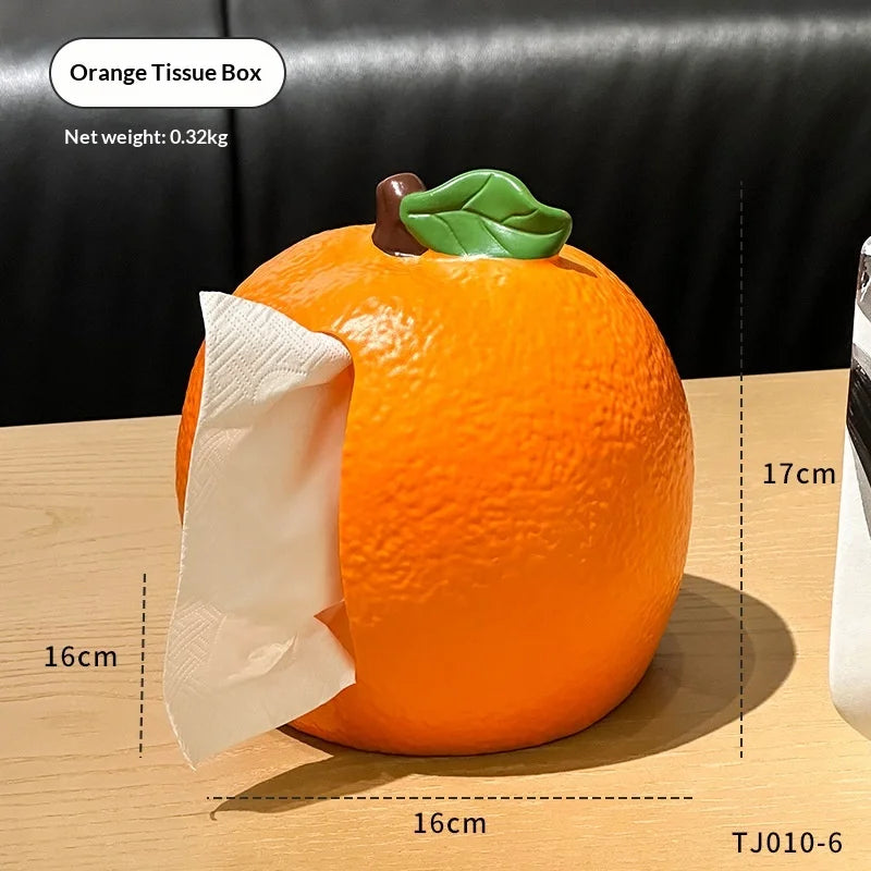 New Orange Tissue Box, Household Living Room Tissue Dispenser, Tabletop Decorative Ornament, Cartoon Napkin Tissue Storage Box Zpaxo