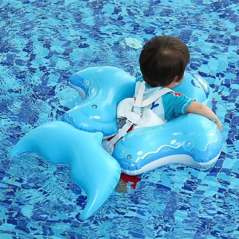Baby Pool Float Skin-Friendly Swimming Float UV Protection Shade Ring In Fun Shark Shape For Toddler Boy Toys Play Swimming Zpaxo
