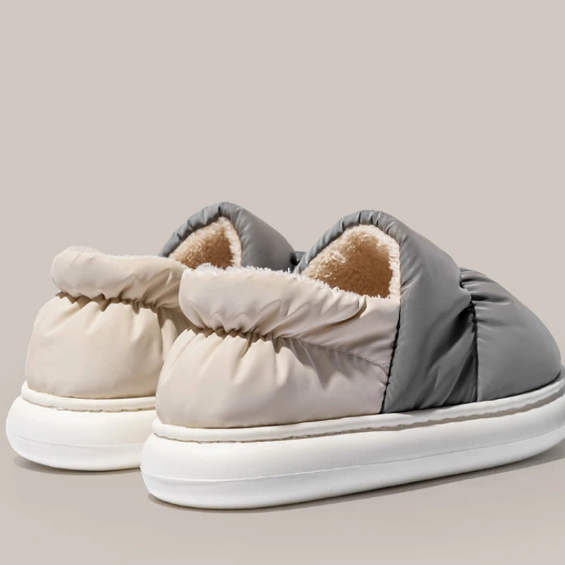 Package Slippers Women's Winter Indoor Non-slip Plush Fleece Lined