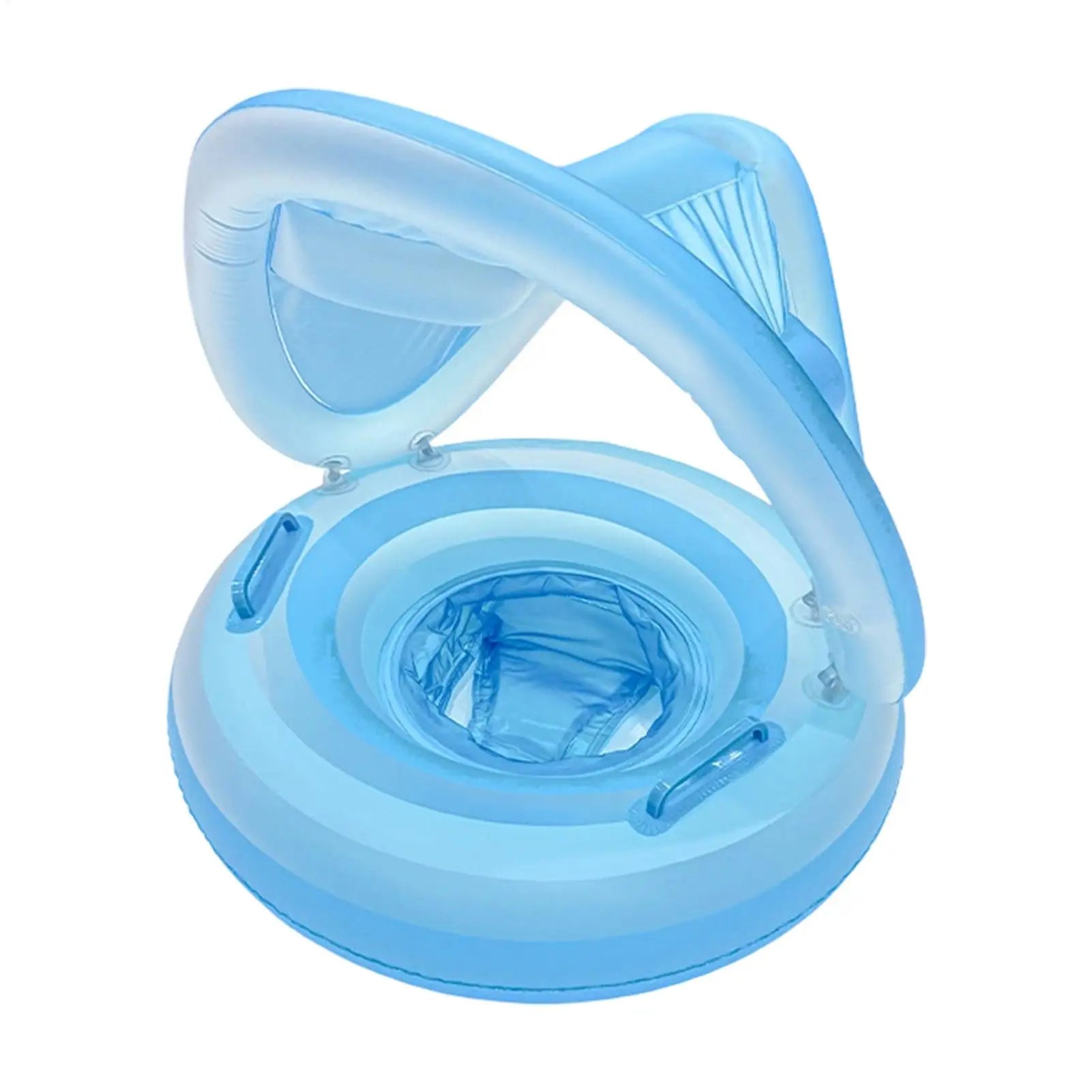 Kids Pool Float With Canopy Inflatable Portable Waterproof Ergonomic Cute Swim Ring With Sunshade For Kids Aged 6 Months To 4 Zpaxo