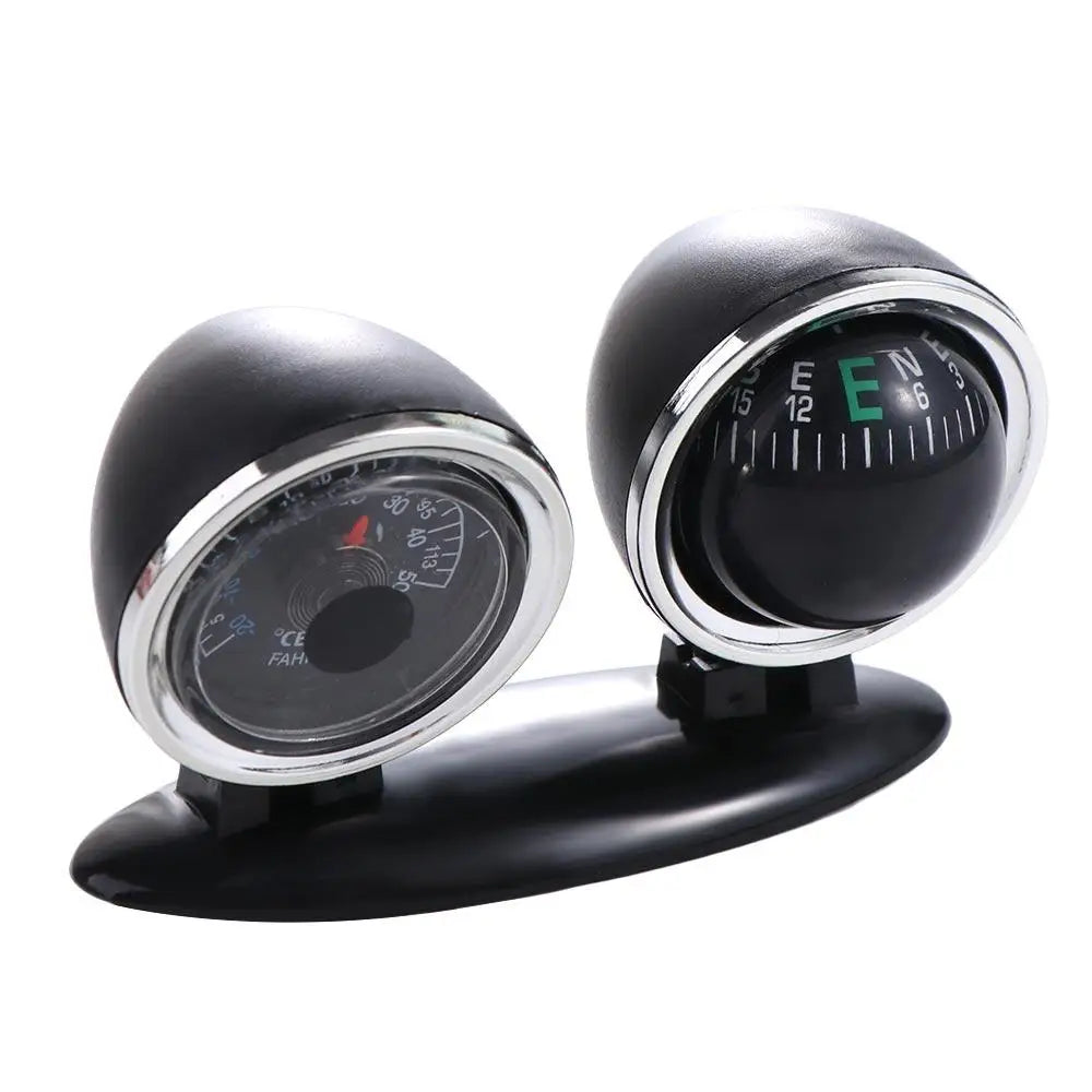 Dashboard Guide Ball Car Compass Navigation Tools Auto Ornament Vehicle Compass Direction Plastic Car Thermometer Zpaxo