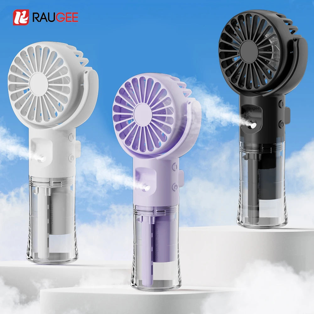 Portable Fan Mini Handheld Humidifier USB Rechargeable Mist Water