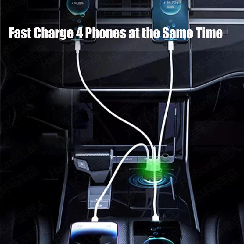 UYUXIO Dual USB C Car Charger Voltage Display Fast Charging Adapter 1